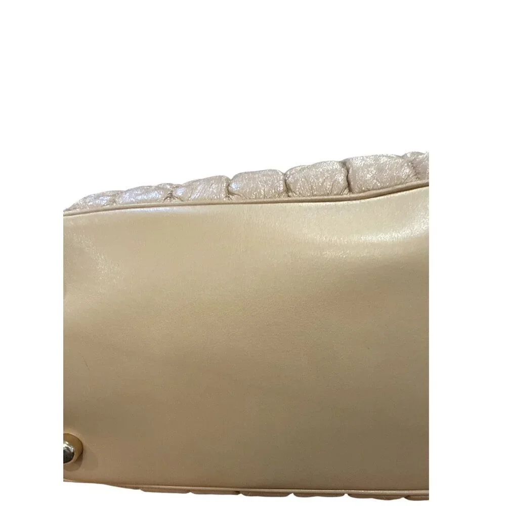 Coach Quilted Leather Satchel Bag With Matching Wallet Set In Light Tan EUC